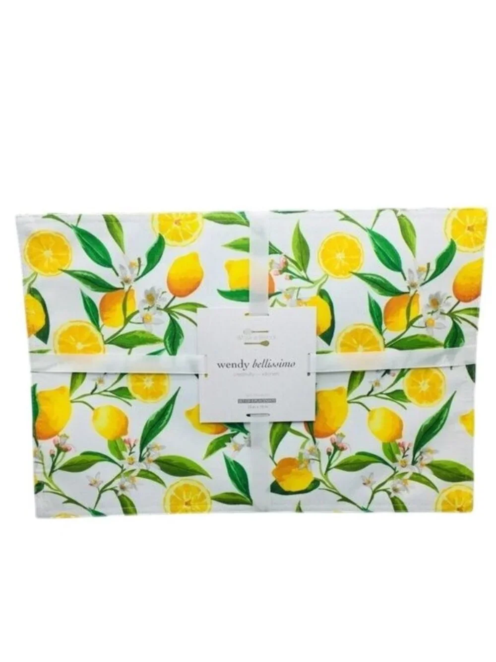 Wendy Bellissimo Lemon Themed Placemats Set of 4